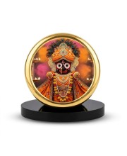 Car Dashboard/Table Top Jay Jagannath Metal Golden Photo Stand 2x2 Inches, Compact & Stylish Spiritual Display For Car, Home & Office (Pack Of 1) (F24708)