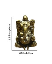 Mini Brass Murti Idol for Home DÃ©cor & Meditation | Handmade Antique Finish Brass Statue for Pooja Room, Office Desk & Spiritual Gift | Small Decorative Showpiece (Sitting Ganesh)