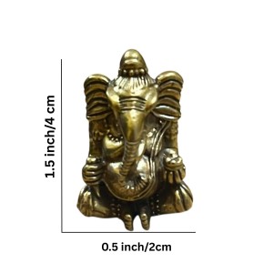 Mini Brass Murti Idol for Home DÃ©cor & Meditation | Handmade Antique Finish Brass Statue for Pooja Room, Office Desk & Spiritual Gift | Small Decorative Showpiece (Sitting Ganesh)