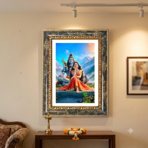 Shiva And Parvati Decorative Photo Frame With White Mount | Premium Wall & Tabletop Picture Frame | Home, Office & Temple Decoration | 10x14 Inch (Pack Of 1) (F31124) Shiva And Parvati Decorative Photo Frame With White Mount | Premium Wall & Tabletop Picture Frame | Home, Office & Temple Decoration | 10x14 Inch (Pack Of 1) (F31124)