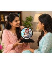 Car Dashboard Wooden Squirrel On A Roller Coaster Showpiece | 4 X 4.5 Inch Sublimation Printed Decorative Stand | 4 Mm MDF | Home Decor | Made in India (F33720)