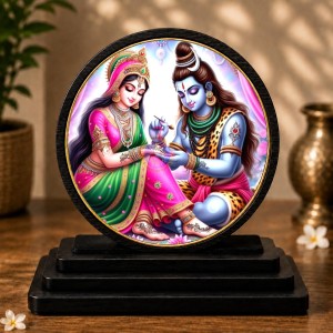Car Dashboard Wooden Lord Shiva and Parvati Showpiece | 4 X 4.5 Inch Sublimation Printed Decorative Stand | 4 Mm MDF | Home Decor | Made in India (F33297) Car Dashboard Wooden Lord Shiva and Parvati Showpiece | 4 X 4.5 Inch Sublimation Printed Decorative Stand | 4 Mm MDF | Home Decor | Made in India (F33297)