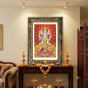 Ganeshaa Lakshmi Decorative Photo Frame With White Mount | Premium Wall & Tabletop Picture Frame | Home, Office & Temple Decoration | 10x14 Inch (Pack Of 1) (F33021) Ganeshaa Lakshmi Decorative Photo Frame With White Mount | Premium Wall & Tabletop Picture Frame | Home, Office & Temple Decoration | 10x14 Inch (Pack Of 1) (F33021)
