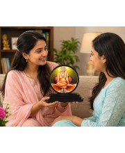 Car Dashboard Wooden Lord Akkalkot Swami Samarth Showpiece | 4 X 4.5 Inch Sublimation Printed Decorative Stand | 4 Mm MDF | Home Decor | Made in India (F33335)