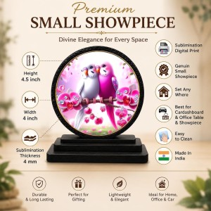 Car Dashboard Wooden Parrots Showpiece | 4 X 4.5 Inch Sublimation Printed Decorative Stand | 4 Mm MDF | Home Decor | Made in India (F33505) Car Dashboard Wooden Parrots Showpiece | 4 X 4.5 Inch Sublimation Printed Decorative Stand | 4 Mm MDF | Home Decor | Made in India (F33505)