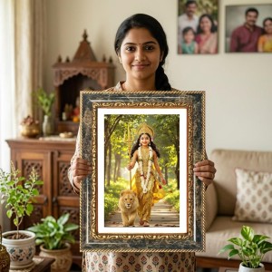 Swami Vivekananda Decorative Photo Frame With White Mount | Premium Wall & Tabletop Picture Frame | Home, Office & Temple Decoration | 12x16 Inch (Pack Of 1) (F31420)