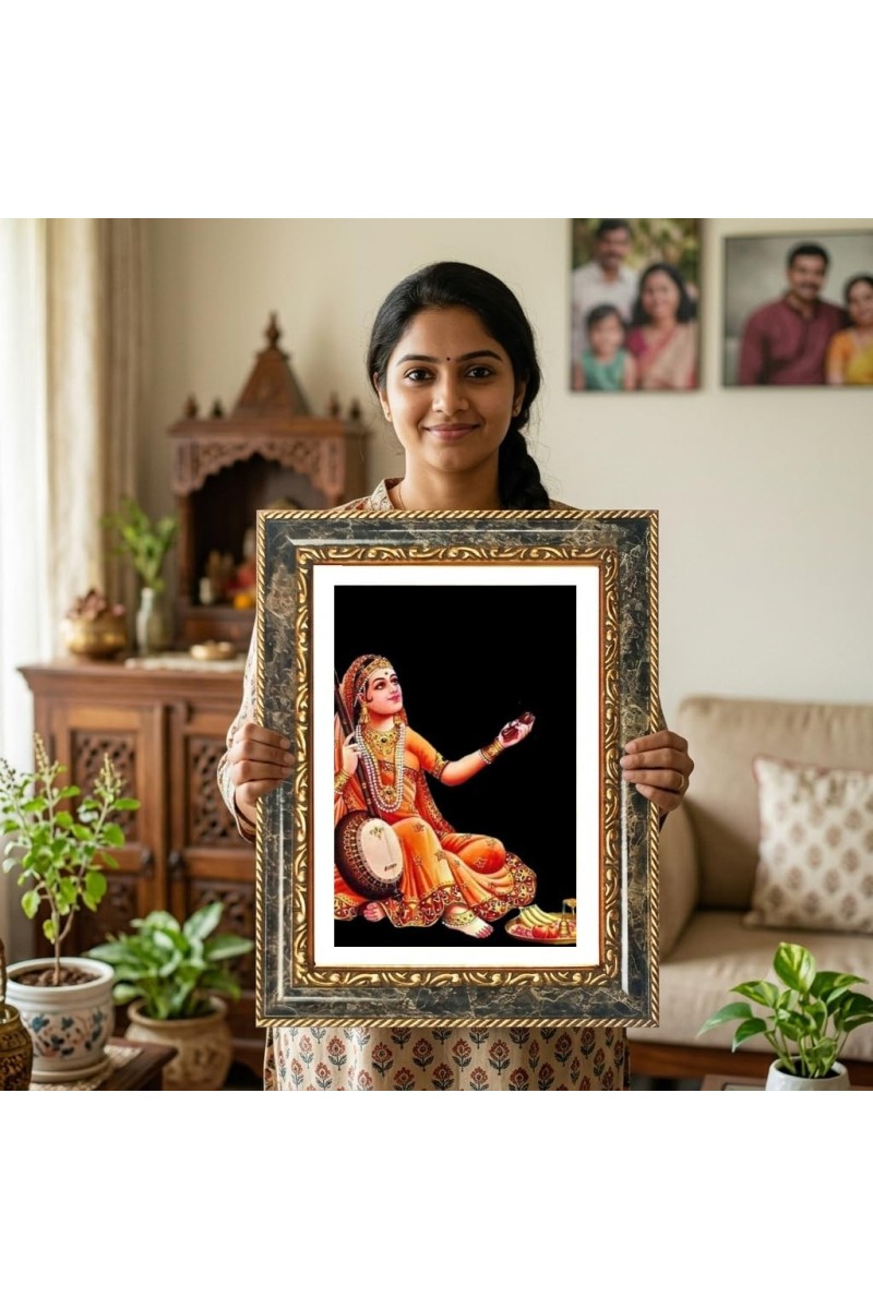 Sant Mirabai Decorative Photo Frame With White Mount | Premium Wall & Tabletop Picture Frame | Home, Office & Temple Decoration | 10x14 Inch (Pack Of 1) (F31281)