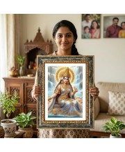 Saraswati Decorative Photo Frame With White Mount | Premium Wall & Tabletop Picture Frame | Home, Office & Temple Decoration | 10x14 Inch (Pack Of 1) (F31474)