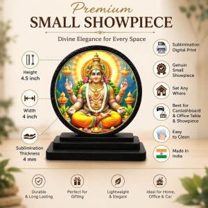 Car Dashboard Wooden Lord Kubera Showpiece | 4 X 4.5 Inch Sublimation Printed Decorative Stand | 4 Mm MDF | Home Decor | Made in India (F33488) Car Dashboard Wooden Lord Kubera Showpiece | 4 X 4.5 Inch Sublimation Printed Decorative Stand | 4 Mm MDF | Home Decor | Made in India (F33488)