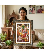 Ram Darbar Decorative Photo Frame With White Mount | Premium Wall & Tabletop Picture Frame | Home, Office & Temple Decoration | 8x12 Inch (Pack Of 1) (F33121)