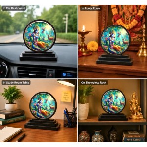 Car Dashboard Wooden Lord Krishna Showpiece | 4 X 4.5 Inch Sublimation Printed Decorative Stand | 4 Mm MDF | Home Decor | Made in India (F33642) Car Dashboard Wooden Lord Krishna Showpiece | 4 X 4.5 Inch Sublimation Printed Decorative Stand | 4 Mm MDF | Home Decor | Made in India (F33642)