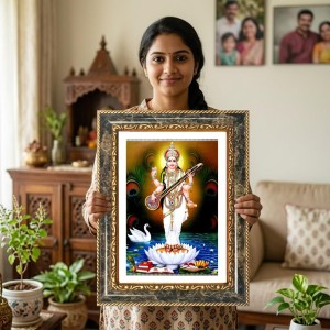 Saraswati Decorative Photo Frame With White Mount | Premium Wall & Tabletop Picture Frame | Home, Office & Temple Decoration | 10x14 Inch (Pack Of 1) (F31528) Saraswati Decorative Photo Frame With White Mount | Premium Wall & Tabletop Picture Frame | Home, Office & Temple Decoration | 10x14 Inch (Pack Of 1) (F31528)