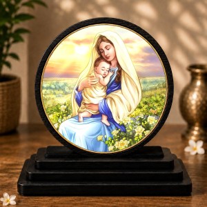 Car Dashboard Wooden Virgin Mary and Child Jesus Showpiece | 4 X 4.5 Inch Sublimation Printed Decorative Stand | 4 Mm MDF | Home Decor | Made in India (F33430) Car Dashboard Wooden Virgin Mary and Child Jesus Showpiece | 4 X 4.5 Inch Sublimation Printed Decorative Stand | 4 Mm MDF | Home Decor | Made in India (F33430)