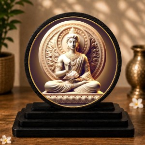 Car Dashboard Wooden Gautam Buddha Showpiece | 4 X 4.5 Inch Sublimation Printed Decorative Stand | 4 Mm MDF | Home Decor | Made in India (F33418) Car Dashboard Wooden Gautam Buddha Showpiece | 4 X 4.5 Inch Sublimation Printed Decorative Stand | 4 Mm MDF | Home Decor | Made in India (F33418)