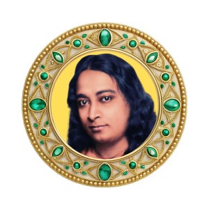 Paramahansa Yogananda Fridge Magnet Wooden | Glossy Sublimation Print | 4x4 Inch | Strong Magnet Back | Decorative Magnet for Fridge, Almirah & Temple Decor (F23718)