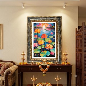 Rabindranath Tagore Decorative Photo Frame With White Mount | Premium Wall & Tabletop Picture Frame | Home, Office & Temple Decoration | 10x14 Inch (Pack Of 1) (F32351)