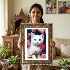 White Kitten Decorative Photo Frame With White Mount | Premium Wall & Tabletop Picture Frame | Home, Office & Temple Decoration | 10x14 Inch (Pack Of 1) (F32490) White Kitten Decorative Photo Frame With White Mount | Premium Wall & Tabletop Picture Frame | Home, Office & Temple Decoration | 10x14 Inch (Pack Of 1) (F32490)