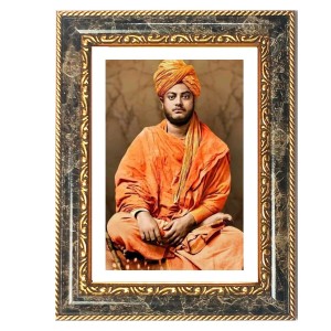 Swami Vivekananda Decorative Photo Frame With White Mount | Premium Wall & Tabletop Picture Frame | Home, Office & Temple Decoration | 12x16 Inch (Pack Of 1) (F32495)