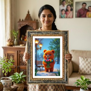 Orange Teddy Bear Decorative Photo Frame With White Mount | Premium Wall & Tabletop Picture Frame | Home, Office & Temple Decoration | 8x12 Inch (Pack Of 1) (F32473) Orange Teddy Bear Decorative Photo Frame With White Mount | Premium Wall & Tabletop Picture Frame | Home, Office & Temple Decoration | 8x12 Inch (Pack Of 1) (F32473)
