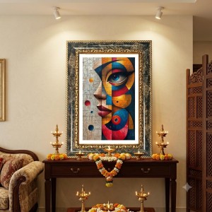 Vibrant Pop Art Woman Abstract Painting Decorative Photo Frame With White Mount | Premium Wall & Tabletop Picture Frame | Home, Office & Temple Decoration | 8x12 Inch (Pack Of 1) (F31380) Vibrant Pop Art Woman Abstract Painting Decorative Photo Frame With White Mount | Premium Wall & Tabletop Picture Frame | Home, Office & Temple Decoration | 8x12 Inch (Pack Of 1) (F31380)