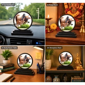 Car Dashboard Wooden Cow and Calf Showpiece | 4 X 4.5 Inch Sublimation Printed Decorative Stand | 4 Mm MDF | Home Decor | Made in India (F33260) Car Dashboard Wooden Cow and Calf Showpiece | 4 X 4.5 Inch Sublimation Printed Decorative Stand | 4 Mm MDF | Home Decor | Made in India (F33260)