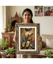 Ram Darbar Decorative Photo Frame With White Mount | Premium Wall & Tabletop Picture Frame | Home, Office & Temple Decoration | 12x16 Inch (Pack Of 1) (F31184)
