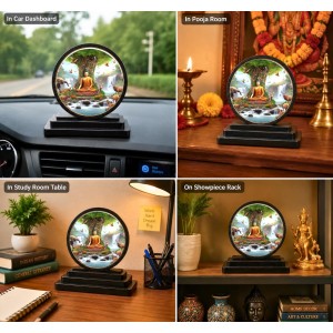Car Dashboard Wooden Gautam Buddha Showpiece | 4 X 4.5 Inch Sublimation Printed Decorative Stand | 4 Mm MDF | Home Decor | Made in India (F33347) Car Dashboard Wooden Gautam Buddha Showpiece | 4 X 4.5 Inch Sublimation Printed Decorative Stand | 4 Mm MDF | Home Decor | Made in India (F33347)