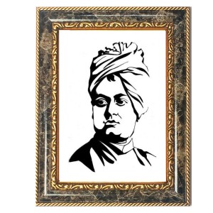Swami Vivekananda Decorative Photo Frame With White Mount | Premium Wall & Tabletop Picture Frame | Home, Office & Temple Decoration | 8x12 Inch (Pack Of 1) (F31473)