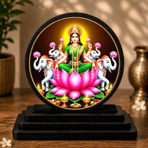 Car Dashboard Wooden Goddess Lakshmi Showpiece | 4 X 4.5 Inch Sublimation Printed Decorative Stand | 4 Mm MDF | Home Decor | Made in India (F33576) Car Dashboard Wooden Goddess Lakshmi Showpiece | 4 X 4.5 Inch Sublimation Printed Decorative Stand | 4 Mm MDF | Home Decor | Made in India (F33576)