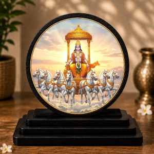 Car Dashboard Wooden Lord Surya Dev Showpiece | 4 X 4.5 Inch Sublimation Printed Decorative Stand | 4 Mm MDF | Home Decor | Made in India (F33440) Car Dashboard Wooden Lord Surya Dev Showpiece | 4 X 4.5 Inch Sublimation Printed Decorative Stand | 4 Mm MDF | Home Decor | Made in India (F33440)