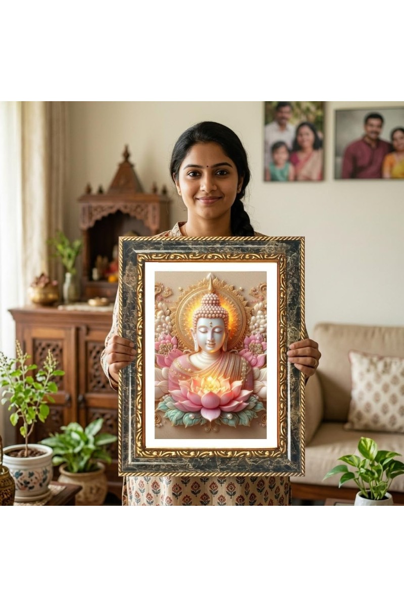 Tropical Seach Scenery Decorative Photo Frame With White Mount | Premium Wall & Tabletop Picture Frame | Home, Office & Temple Decoration | 12x16 Inch (Pack Of 1) (F32501)