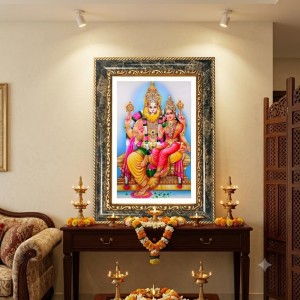 Lakshmi And Vishnu Decorative Photo Frame With White Mount | Premium Wall & Tabletop Picture Frame | Home, Office & Temple Decoration | 10x14 Inch (Pack Of 1) (F33107) Lakshmi And Vishnu Decorative Photo Frame With White Mount | Premium Wall & Tabletop Picture Frame | Home, Office & Temple Decoration | 10x14 Inch (Pack Of 1) (F33107)
