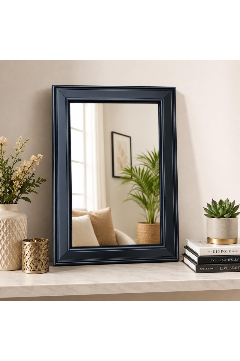 Acrylic Wall Mirror with Black Frame | Lightweight Shatter-Resistant Decorative Mirror for Entryway, Living Room, Bedroom & Bathroom | Durable, Clear Reflection | Wall Mounted Home DÃ©cor