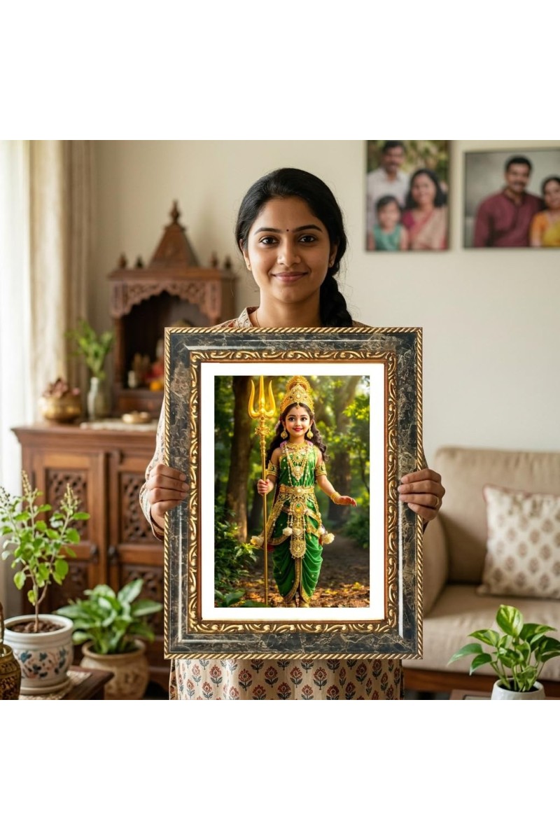 Trirupati Balajii Decorative Photo Frame With White Mount | Premium Wall & Tabletop Picture Frame | Home, Office & Temple Decoration | 12x16 Inch (Pack Of 1) (F31199)
