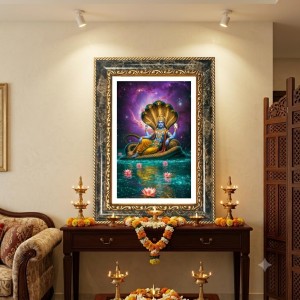 Vibrant Mountain Landscape Decorative Photo Frame With White Mount | Premium Wall & Tabletop Picture Frame | Home, Office & Temple Decoration | 12x16 Inch (Pack Of 1) (F32497)
