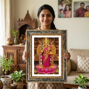 Goddess Lakshmi Decorative Photo Frame With White Mount | Premium Wall & Tabletop Picture Frame | Home, Office & Temple Decoration | 8x12 Inch (Pack Of 1) (F31250) Goddess Lakshmi Decorative Photo Frame With White Mount | Premium Wall & Tabletop Picture Frame | Home, Office & Temple Decoration | 8x12 Inch (Pack Of 1) (F31250)