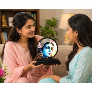 Car Dashboard Wooden Lord Krishna Showpiece | 4 X 4.5 Inch Sublimation Printed Decorative Stand | 4 Mm MDF | Home Decor | Made in India (F33755) Car Dashboard Wooden Lord Krishna Showpiece | 4 X 4.5 Inch Sublimation Printed Decorative Stand | 4 Mm MDF | Home Decor | Made in India (F33755)