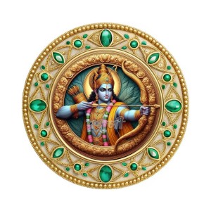 Lord Rama Fridge Magnet Wooden | Glossy Sublimation Print | 4x4 Inch | Strong Magnet Back | Decorative Magnet for Fridge, Almirah & Temple Decor (F23743)
