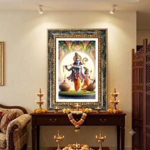 Ramakrishna Paramahamsa Decorative Photo Frame With White Mount | Premium Wall & Tabletop Picture Frame | Home, Office & Temple Decoration | 12x16 Inch (Pack Of 1) (F32555)