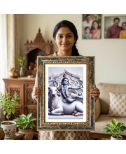 Medusa Decorative Photo Frame With White Mount | Premium Wall & Tabletop Picture Frame | Home, Office & Temple Decoration | 12x16 Inch (Pack Of 1) (F33200)