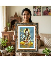 Sai Baba Decorative Photo Frame With White Mount | Premium Wall & Tabletop Picture Frame | Home, Office & Temple Decoration | 12x16 Inch (Pack Of 1) (F31096)