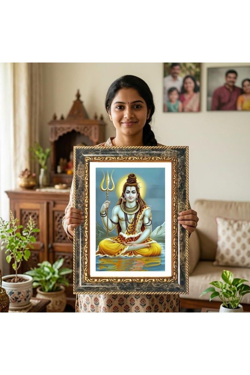 Sai Baba Decorative Photo Frame With White Mount | Premium Wall & Tabletop Picture Frame | Home, Office & Temple Decoration | 12x16 Inch (Pack Of 1) (F31096)