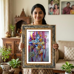 Radhaa Krishna Decorative Photo Frame With White Mount | Premium Wall & Tabletop Picture Frame | Home, Office & Temple Decoration | 8x12 Inch (Pack Of 1) (F31552) Radhaa Krishna Decorative Photo Frame With White Mount | Premium Wall & Tabletop Picture Frame | Home, Office & Temple Decoration | 8x12 Inch (Pack Of 1) (F31552)