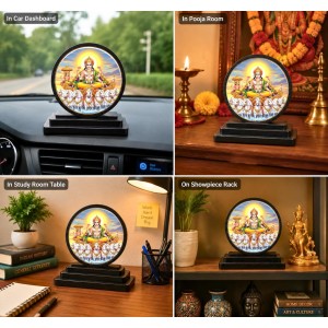 Car Dashboard Wooden Lord Surya Dev Showpiece | 4 X 4.5 Inch Sublimation Printed Decorative Stand | 4 Mm MDF | Home Decor | Made in India (F33633) Car Dashboard Wooden Lord Surya Dev Showpiece | 4 X 4.5 Inch Sublimation Printed Decorative Stand | 4 Mm MDF | Home Decor | Made in India (F33633)