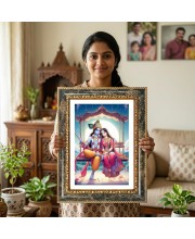 Radhaa Krishna Decorative Photo Frame With White Mount | Premium Wall & Tabletop Picture Frame | Home, Office & Temple Decoration | 8x12 Inch (Pack Of 1) (F31235)