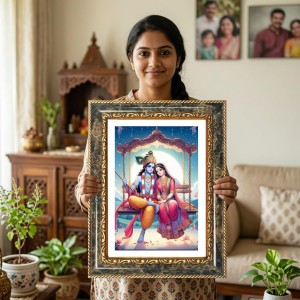 Radhaa Krishna Decorative Photo Frame With White Mount | Premium Wall & Tabletop Picture Frame | Home, Office & Temple Decoration | 8x12 Inch (Pack Of 1) (F31235) Radhaa Krishna Decorative Photo Frame With White Mount | Premium Wall & Tabletop Picture Frame | Home, Office & Temple Decoration | 8x12 Inch (Pack Of 1) (F31235)