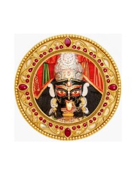Goddess Kali Fridge Magnet Wooden | Glossy Sublimation Print | 4x4 Inch | Strong Magnet Back | Decorative Magnet for Fridge, Almirah & Temple Decor (F23708)
