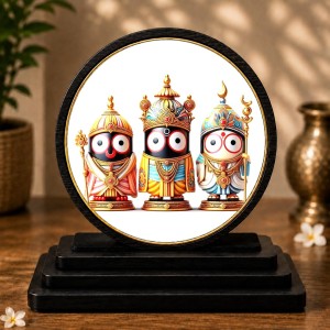 Car Dashboard Wooden Lord Jagannath, Subhadra, Balabhadra Showpiece | 4 X 4.5 Inch Sublimation Printed Decorative Stand | 4 Mm MDF | Home Decor | Made in India (F33409) Car Dashboard Wooden Lord Jagannath, Subhadra, Balabhadra Showpiece | 4 X 4.5 Inch Sublimation Printed Decorative Stand | 4 Mm MDF | Home Decor | Made in India (F33409)