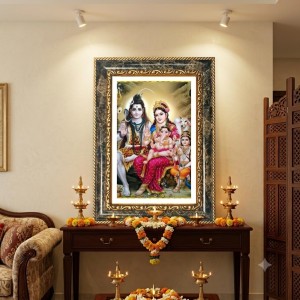 Shiva Family Decorative Photo Frame With White Mount | Premium Wall & Tabletop Picture Frame | Home, Office & Temple Decoration | 8x12 Inch (Pack Of 1) (F31179) Shiva Family Decorative Photo Frame With White Mount | Premium Wall & Tabletop Picture Frame | Home, Office & Temple Decoration | 8x12 Inch (Pack Of 1) (F31179)