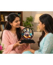 Car Dashboard Wooden Lord Krishna Showpiece | 4 X 4.5 Inch Sublimation Printed Decorative Stand | 4 Mm MDF | Home Decor | Made in India (F33296)
